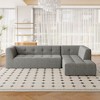 112.2*74" Modular Living Room Sofa Set, Modern Minimalist, Upholstered Sofa Bed, 2pcs Free Combination, L-Shaped, Light Gray - 2 of 4