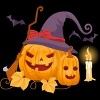 Men's Design By Humans Halloween Witch Pumpkins With Bats By VectorVillain Tank Top - 2 of 4
