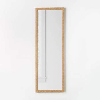 22" x 65" Woven Check Full Length Mirror Natural - Threshold™ designed with Studio McGee