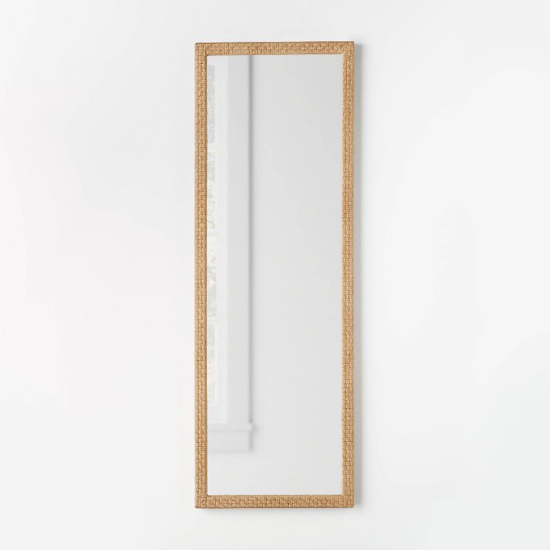 22&#34; x 65&#34; Woven Check Full Length Mirror Natural - Threshold&#8482; designed with Studio McGee, 1 of 9