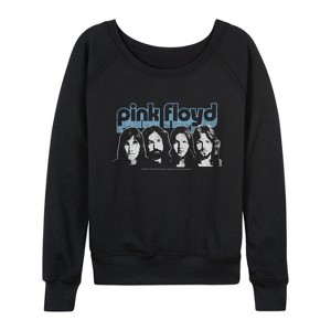 Women's - Pink Floyd - Pink Floyd Retro Band Lightweight French Terry Wide Neck Long Sleeve Graphic Shirt - 1 of 4