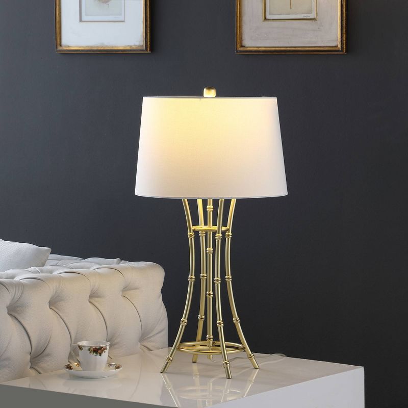 29.25&#34; Kiara Modern Bamboo Metal Table Lamp Satin Gold - Ore International, 4 of 5