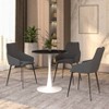 LeisureMod Bristol 27" Round Dining Table - Sintered Stone Top Accent Cafe Table & Sturdy Steel White Pedestal Base for Kitchen and Small Spaces - 3 of 4