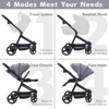 2-in-1 Infant Stroller Reversible Seat, Bassinet, Convenient Infant Stroller with One-Hand Fold with Recliner and Oversized Canopy - 3 of 4