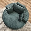 Oversized Chaise Lounge Chenille Single Sofa Sleeper Sofa Couch Upholstered Accent Chair, No Assembly Required, Green/Gray/Beige/Black-ModernLuxe - 4 of 4