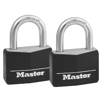 Master Lock 2pk 40mm Key Lock Black