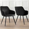 Faux Leather Dining Chairs Set of 4,Seat Width 19” Upholstered  Dining Chair for Kitchen,Dinging Room,Living Room,Farmhouse Furniture-Tanpinhause - 3 of 4
