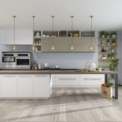 Antique Brass Geometric Metal Mini Globe Pendant Light