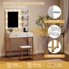 COZONY Vanity Desk Set w/ Mirror, 3 Lighting Modes, 2 Drawers, Charging Station & Stool for Bedroom/Dressing Rm - 3 of 4