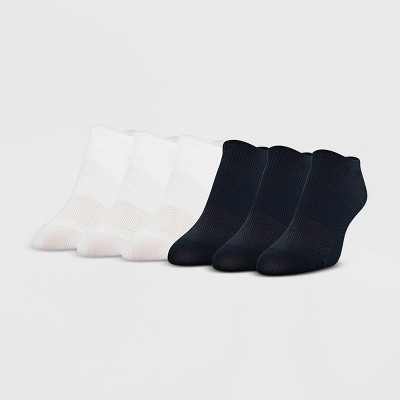 Peds Women's 6pk Ultra Low No Show Liner Casual Socks - Black/White 5-10