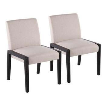 Set of 2 Carmen Dining Chairs Black/Beige - LumiSource