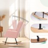 FONTOI Rocking Chairs, Upholstered Glider Rocker with Widen Curved Armrests, Rocking Armchair with High Backrest for Home, Pink, 27.5"*38.5"*36.2" - 4 of 4