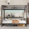 TIRAMISUBEST Queen over Twin XL Bunk Bed / Loft Bed with Bench, Metal Bed Frame with Desk, LED Light and Charging Station - 3 of 4