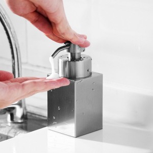 Square Refillable Soap Dispenser,Stainless Steel,Hand Sanitizer Bottle,Shower Gel Lotion Foam Dispenser - 1 of 4