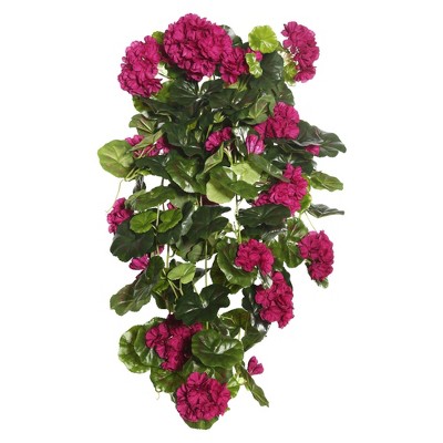 Artificial Geranium Hanging Bush (29") Purple - Vickerman