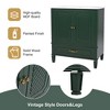30in Bathroom Vanity With Single Top Sink, Freestanding Retro Style Bathroom Cabinet With 1 Drawer & 2 Doors Grey Dark Green - 4 of 4