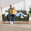 Dyonery 68 inch couple sofa corduroy sofa, modern couple sofa in living room, bedroom and office, comfortable sofa with spring pad - 3 of 4