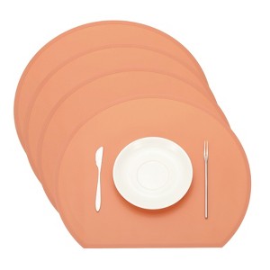 Unique Bargains Silicone Heat Resistant Waterproof Oil Proof Semicircle Placemats - 1 of 4
