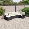 vidaXL 7 Piece Patio Sofa Set with Cushions - Black and Cream, Without Storage - 2 of 4