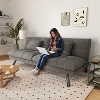 UNISOAR Sofa Bed Convertible 70 inch Solid Wood Couch for Living Room, Chenille Fabric, 2 Cushions, Gray/Orange/Black - 3 of 4
