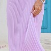 Women's High Waist Pleated A-Line Midi Skirt - Swing Flare Design Lavender - 3 of 4
