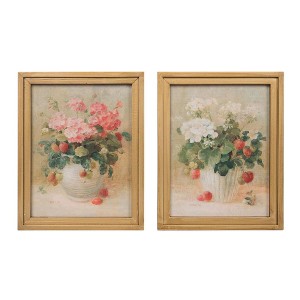 Transpac MDF Strawberry Canvas Art Set of 2 Home Decorations Spring - 1 of 1