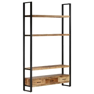 vidaXL Bookshelf 46.5"x11.8"x78.7" Solid Rough Mango Wood - 1 of 4