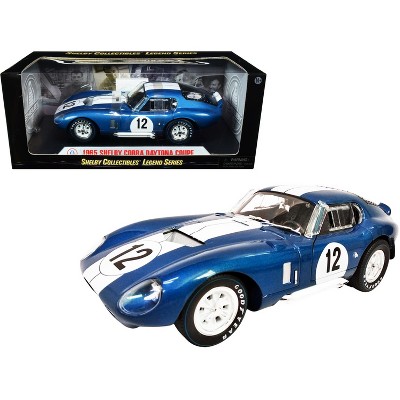 1965 Shelby Cobra Daytona Coupe #12 Blue Metallic with White Stripes 1/18 Diecast Model Car by Shelby Collectibles