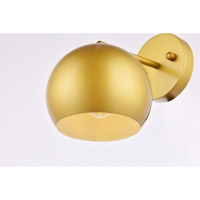 Elegant Brass Globe Wall Sconce with Iron Fixture