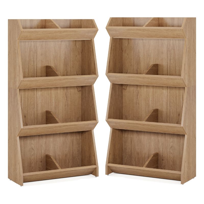 Tribesigns 4-Tier Oak Bookshelf, 55" Open Display Storage Organizer for Home Office, 1 of 7