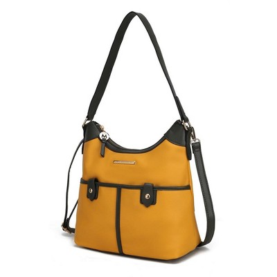 MKF Collection Harper Vegan Color Block Leather Women’s Shoulder Hobo Bag by Mia K