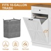 Double Tilt Out Trash Cabinet - Wooden Free Standing Trash Can Cabinet with Hideaway Drawers Hidden Pet-Proof Garbage Can Cabinet for Kitchen Dining - 3 of 4