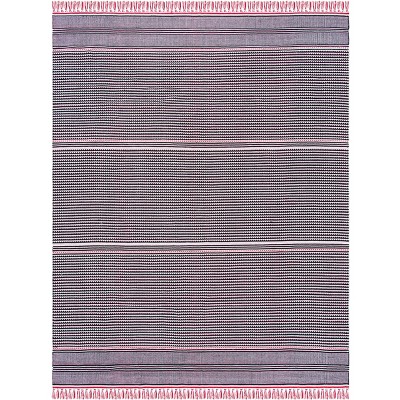 Coastal Breeze Red Cotton 8' x 10' Handwoven Flatweave Area Rug