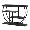 3-Tier Industrial Entryway Table with Semicircular Metal Frame, Open Shelf Console Sofa Table for Living Room, Hallway, Foyer Storage Accent Table - 3 of 4