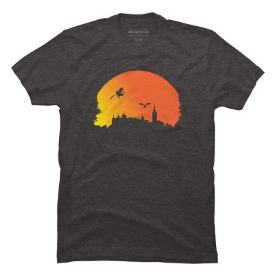 Men's Design By Humans Halloween witch silhouette By InfaredDesigns T-Shirt