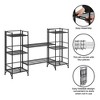 Breighton Home 32.5" Xtra Storage 3 Tier Folding Metal Shelves with Set of 2 Extension Shelves in Black - 4 of 4