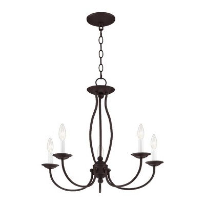 Elegant Bronze Traditional 5-Light Candelabra Chandelier