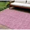 Blush And Ivory Floral Washable Indoor Outdoor Area Rug - 2 of 4