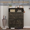 Halitaa Farmhouse Shoe Storage Cabinet with Barn Door Design, Shoe Organizer with 2 Flip Drawers, Freestanding Narrow Shoe Rack Cabinet - 4 of 4