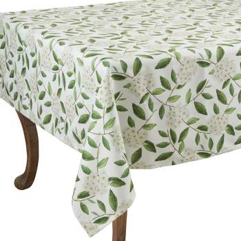 Saro Lifestyle Floral Square Tablecloth, 55", Green