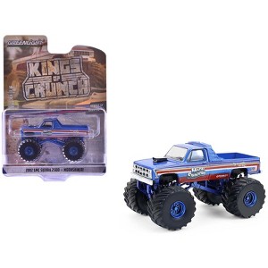 1982 GMC Sierra 2500 Monster Truck "Moonshiner!" Blue Metallic with Stripes 1/64 Diecast Model Cars by Greenlight - 1 of 4