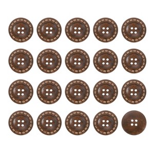 Unique Bargains Wooden DIY Craft Clothing 4 Holes Sewing Buttons 100 Pcs - 1 of 4