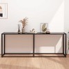 vidaXL Console Table Black Tempered Glass, Powder-Coated Steel - 3 of 4