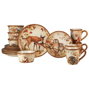 16pc Pine Forest Dinnerware Set - Certified International - 1 of 4