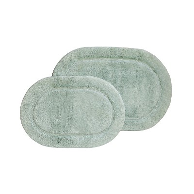 Plush and Absorbent Non-Slip Cotton Plum Oval 2-Piece Bath Rug Set by Blue Nile Mills