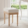 MAYEERTY White Makeup Vanity Stool with Ottoman Footrest - Perfect for Bedroom & Living Room - 3 of 4