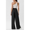 Womens Wide Leg Straight Long Pants Summer Fall Casual Pleated High Waisted Pants Office Work Business Trousers Palazzo Pant - 2 of 4