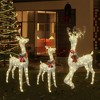 Hooseng 3 Pieces Reindeer Family Set, Christmas Lighted Deer 3, 4, 5ft, Xmas Decoration Set with 230 LED Lights, 12 Ground Stakes and 30 Zip Ties - 4 of 4