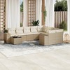 vidaXL 10 Piece Patio Sofa Set with Cushions - Beige and Cream - 2 of 4