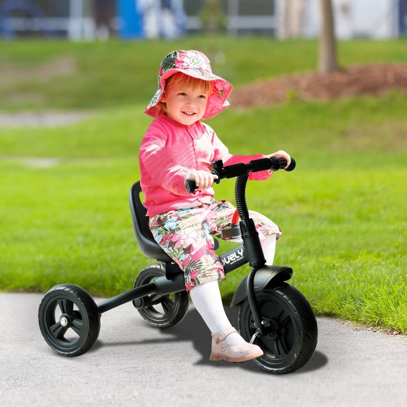 Qaba 3-Wheel Recreation Ride-On Toddler Tricycle With Bell Indoor / Outdoor  - Black, 4 of 10